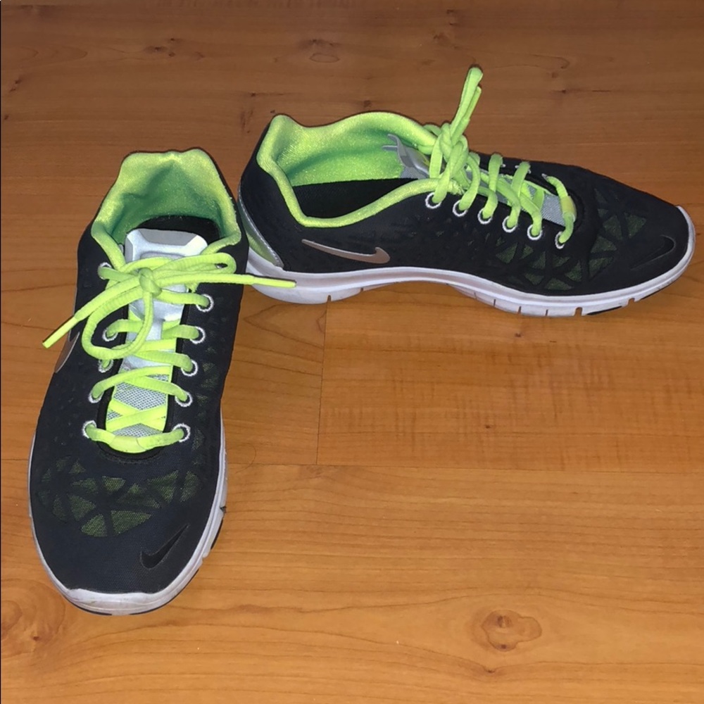 Nike black with neon laces